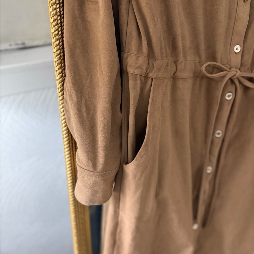 Tommy Hilfiger Tan faux Suede Shirtdress - Picture 5 of 10
